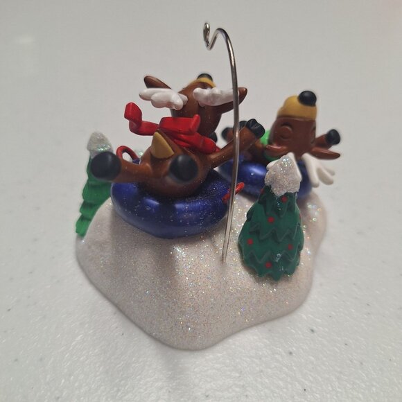 Hallmark Ornament Reindeer Tubing Fun Christmas Tree Decor Winter Snow - Picture 4 of 7